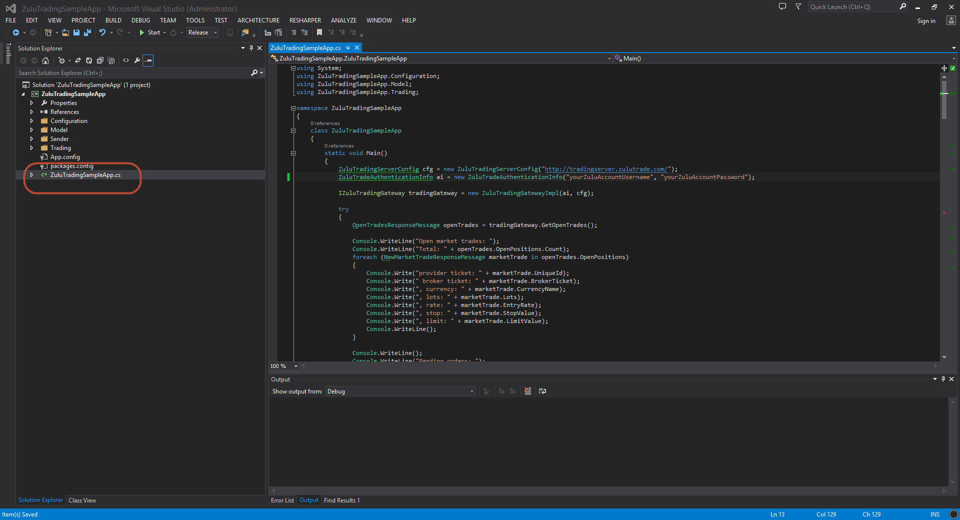 Zulutrading For!   ex Api C Example - 